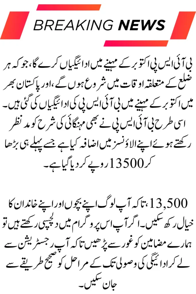 8171 Check Online 13500 BISP October Payment via ID Card