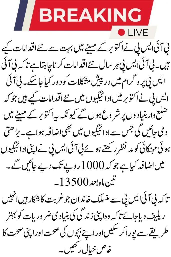 BISP 8171 October 2025 Financial Assistance Of 13500 Approved BISP